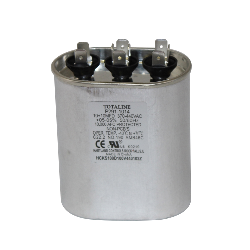 Totaline p291-1014 10/10MFD Run Capacitor 440V Oval | DCNE